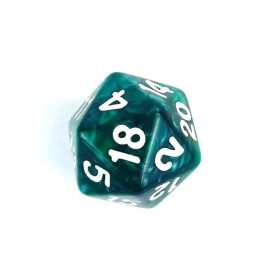 Kość K20 - perłowa - ciemnozielona