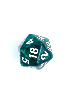 Kość K20 - perłowa - ciemnozielona