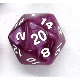 Kość K20 - perłowa ciemnoróżowa