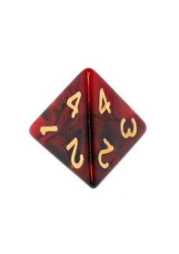 Kość K4 - karminowo-czarna