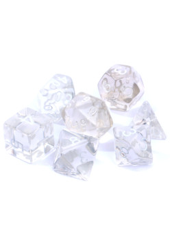 Zestaw kości REBEL RPG - Kryształowe - Przezroczyste